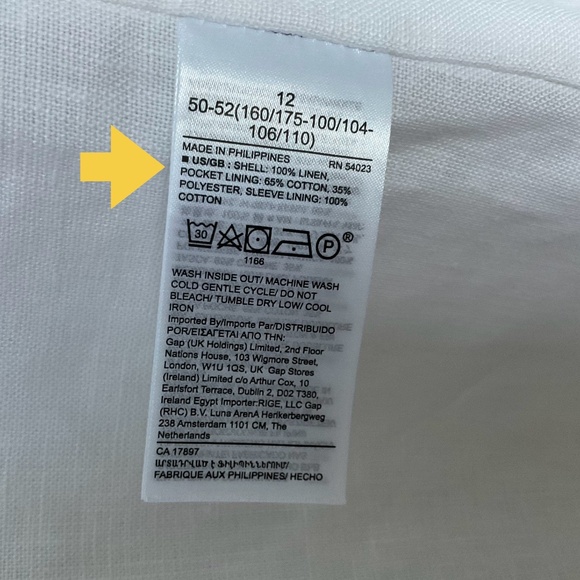 Banana Republic White Linen Blazer Double Breasted Summer Jacket Size 12 - Picture 14 of 15